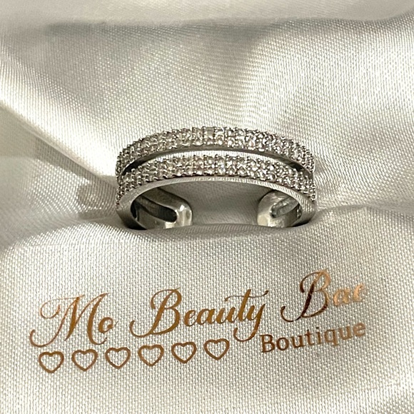 Silver Crystal Stack Ring - Picture 2 of 6